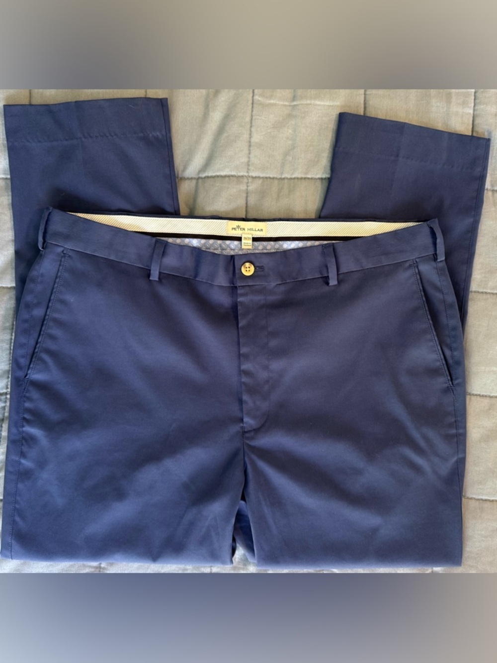 Peter Millar Crown Sport Pants Blue Performance Golf Chinos 36x30